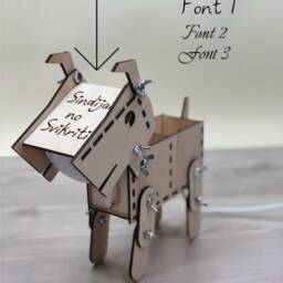 Plywood Dog Lamp Wooden Kids Night Light & Organizer - thumbnail 4