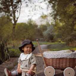 Handmade Wicker Pram Stroller Toy Trolley, Doll Carrier - thumbnail 2