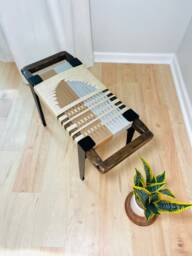 Hand-Woven Entryway Bench Mcm Style End Of Bed & Mudroom Seating - Custom-Made, Multiple Sizes - thumbnail 1