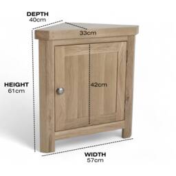 Solid Oak Small Corner Cabinet, Hallway Livingroom Furniture, Assembled - thumbnail 3