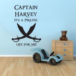 It's A Pirates Life For Me Personalised - Wall Sticker Childrens Bedroom Nursery Vinyl Decal - thumbnail 2