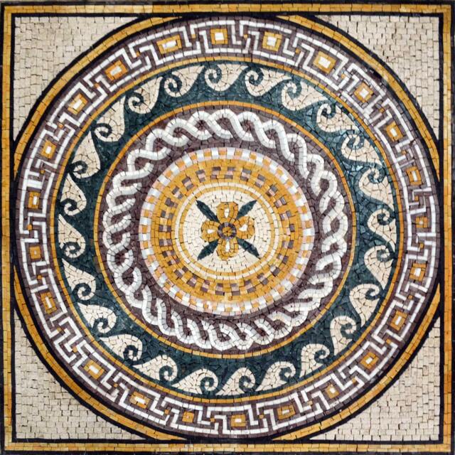 Marble Mosaic Medallion Greek Roman Art Home Decor