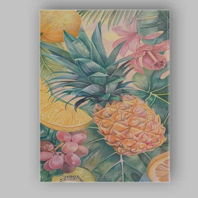 Vintage Tropical Pineapple Exotic Fruit Botanical Composition Canvas Wall Art Print Decor Picture Ready To Hang - image 1