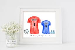 Personalised Daddy & Me Football Shirt Print - thumbnail 1