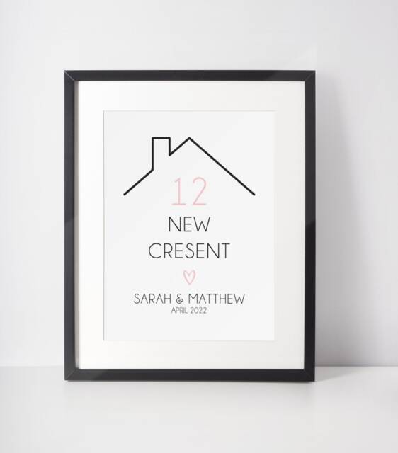 New Home Gift - Personalised Print House Warming First Frameless Free UK Postage - image 1
