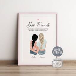 Friends Personalised Gift, Best Friend Poster, Wall Art, Birthday Gift - thumbnail 2