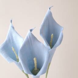 4Th Wedding Anniversary Gift, Vintage Blue Linen Lilies, Gift Wife, Husband, Couple, Flower Art Sculpture, Vase Not Included - thumbnail 2