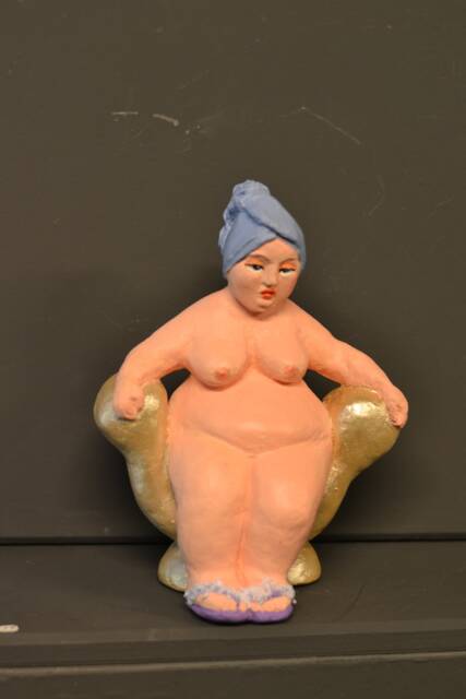 Bubba's Bath Sculpture Papier-Mache Doll 20x17x10 cm Sculpture By Bubba - image 1