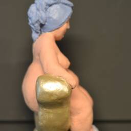 Bubba's Bath Sculpture Papier-Mache Doll 20x17x10 cm Sculpture By Bubba - thumbnail 4