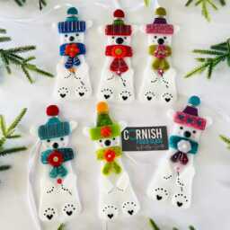 Polar Bear Fused Glass Christmas Decoration - Ornament, Cornwall, Cornish Fused Glass By Kirstyn Smith - thumbnail 4