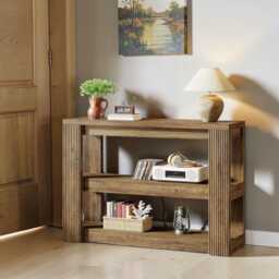Console Table 3-Tier Farmhouse Narrow Entryway & Sofa Table For Hallway - thumbnail 3