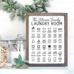 Personalized Laundry Wall Decor Art - Clothing Symbols Guide Custom Gift Gifting Farmhouse Print, Framed Print Or Canvas Sign - thumbnail 2