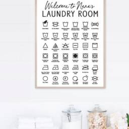 Personalized Laundry Wall Decor Art - Clothing Symbols Guide Custom Gift Gifting Farmhouse Print, Framed Print Or Canvas Sign - thumbnail 3