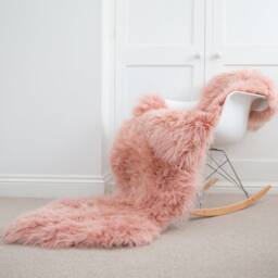 Beautiful Dusky Pink Sheepskin Rug, Double Sheepskin, Long Nursery, Bedroom, Girls Room, Bed Throw, Chair Cover, Hygge, Interior Decor - thumbnail 2