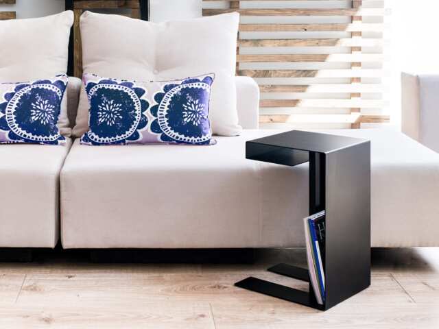 Steel Coffee Table Lin - End Table, Night Stand, Magazine Storage, Shelf For Remotes - image 1