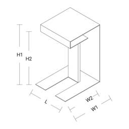 Steel Coffee Table Lin - End Table, Night Stand, Magazine Storage, Shelf For Remotes - thumbnail 4