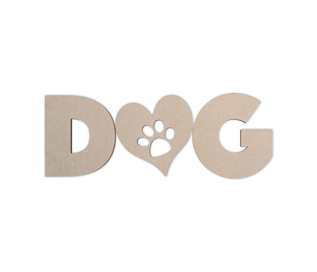 Wooden Dog Paw Print Decor Unfinished Mdf Wall Art - image 1