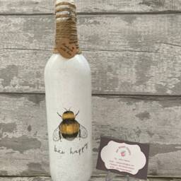 Bee Decoupage Light Up Bottle & Matching Vase - Bumble Nee Mother's Day Gift - thumbnail 3
