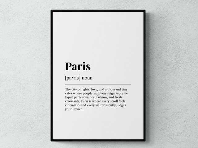 Paris Funny Definition France Gift Wall Art Print - image 1