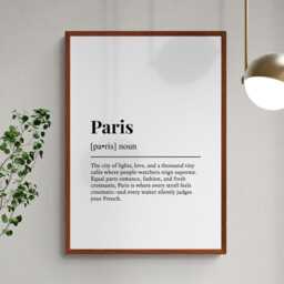 Paris Funny Definition France Gift Wall Art Print - thumbnail 2