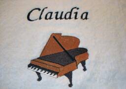 Towel Embroidered With Grand Piano & Nametowel Musical Instrument - thumbnail 1