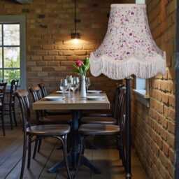 Lilac Floral Lampshade Cream Fringe, British Made Fabric, Ceiling Light Shade - thumbnail 3