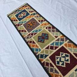 Handwoven Afghan Kilim Runner 2x6 Tribal Wool Rug - thumbnail 4
