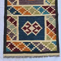Handwoven Afghan Kilim Runner 2x6 Tribal Wool Rug - thumbnail 3