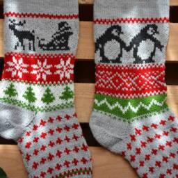Hand Knitted Christmas Stocking, Home Decor, Personalized Christams Stocking - thumbnail 2