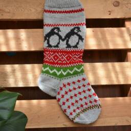 Hand Knitted Christmas Stocking, Home Decor, Personalized Christams Stocking - thumbnail 4