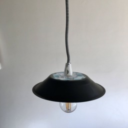Retro Style Upcycled 7 Inch Single Vinyl Record Lamp in Shallow Depth Ideal For Home & Industrial Spaces. Handmade Music Lovers - thumbnail 3