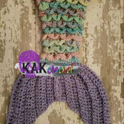 Glittery Crocheted Mermaid Tail Blanket Bulky Sleep Sack, Photo Prop - thumbnail 3