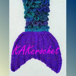 Glittery Crocheted Mermaid Tail Blanket Bulky Sleep Sack, Photo Prop - thumbnail 1