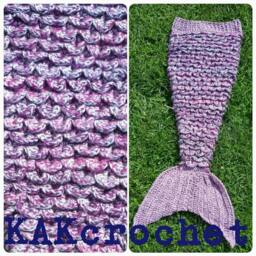 Glittery Crocheted Mermaid Tail Blanket Bulky Sleep Sack, Photo Prop - thumbnail 2