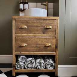 Abingdon Handmade Reclaimed Timber Bathroom Vanity Unit - Rustic Wooden Furniture Storage Cupboard - thumbnail 2