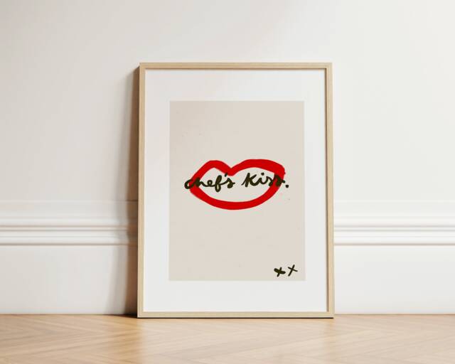 Chef's Kiss Print, Kitchen Wall Art, Art Decor, Poster, Trendy Gallery Unframed - image 1