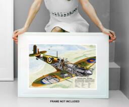 "Reprint Of The Ww2 Poster ""Raf Spitfire Mk V Cut-Out" - thumbnail 1