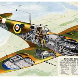 "Reprint Of The Ww2 Poster ""Raf Spitfire Mk V Cut-Out" - thumbnail 2