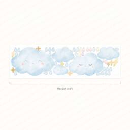 Happy Watercolor Cloud & Raindrop Wall Decals, Plastic-Free Stickers - thumbnail 4