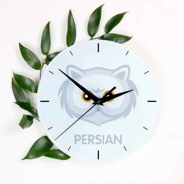 A Clock With A Persian Cat. New Collection The Cute Art-Dog Cat - image 1