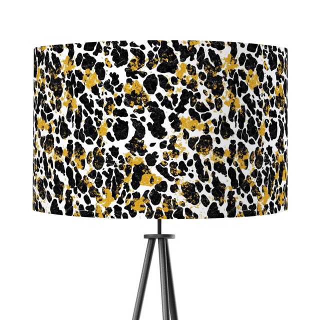 Lampshade Animal Leopard Print Velvet - Black White Gold Drum Lamp Shade 25cm 30cm 35cm 40cm 45cm Table Lamp Shade, Ceiling Pendant - image 1