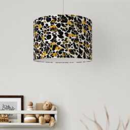 Lampshade Animal Leopard Print Velvet - Black White Gold Drum Lamp Shade 25cm 30cm 35cm 40cm 45cm Table Lamp Shade, Ceiling Pendant - thumbnail 2