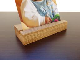 Wood Photo Holder. Wooden Postcard Card Office Display. Oak