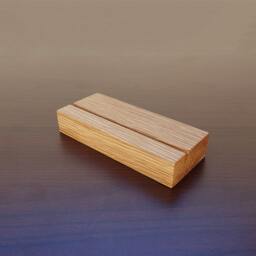 Wood Photo Holder. Wooden Postcard Card Office Display. Oak - thumbnail 3