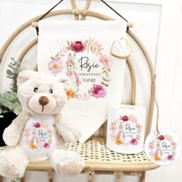 Personalised Gifts For Christening, Cushion, Ceramic Money Box, Teddy Bear, Baptism Gifts, Baby Girl Kids - thumbnail 2