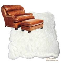 Shaggy Faux Sheepskin Rug - Thick Plush Pelt, Handmade in Usa - thumbnail 2
