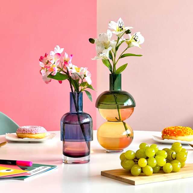 Cloudnola Fusion Vase Set Reversible Glass & Candle Holder - image 1