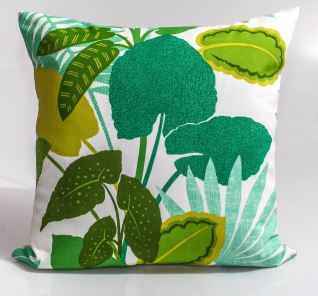Tropical Green Leaf Pillow Cover, P/Kaufmann Costa Rica Design - image 1