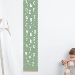 Green Alphabet Growth Chart, Nursery Wall Hanging, Kids Room Decor - thumbnail 2