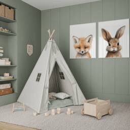 Woodland Nursery Prints, Decor, Wall Art, Set Of 3 Animals - thumbnail 3